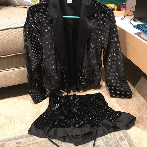 Rare VS black velvet and glitter tassel pajama set - Picture 7 of 8